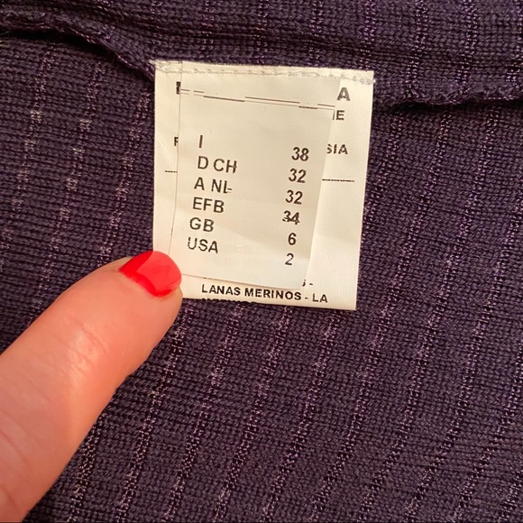 MISSONI SWEATER CARDIGAN PURPLE 3/4 SLEEVE Size 2 38 - Picture 7 of 9